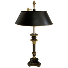 French Empire Brass Candlestick Lamp - Appleton Antique Lighting